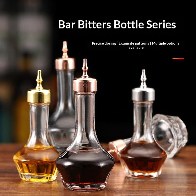 Bitters Bottle With Spout 50ml Shatterproof Clear Glass Portable Professional Bar Tool for Professional Bartenders