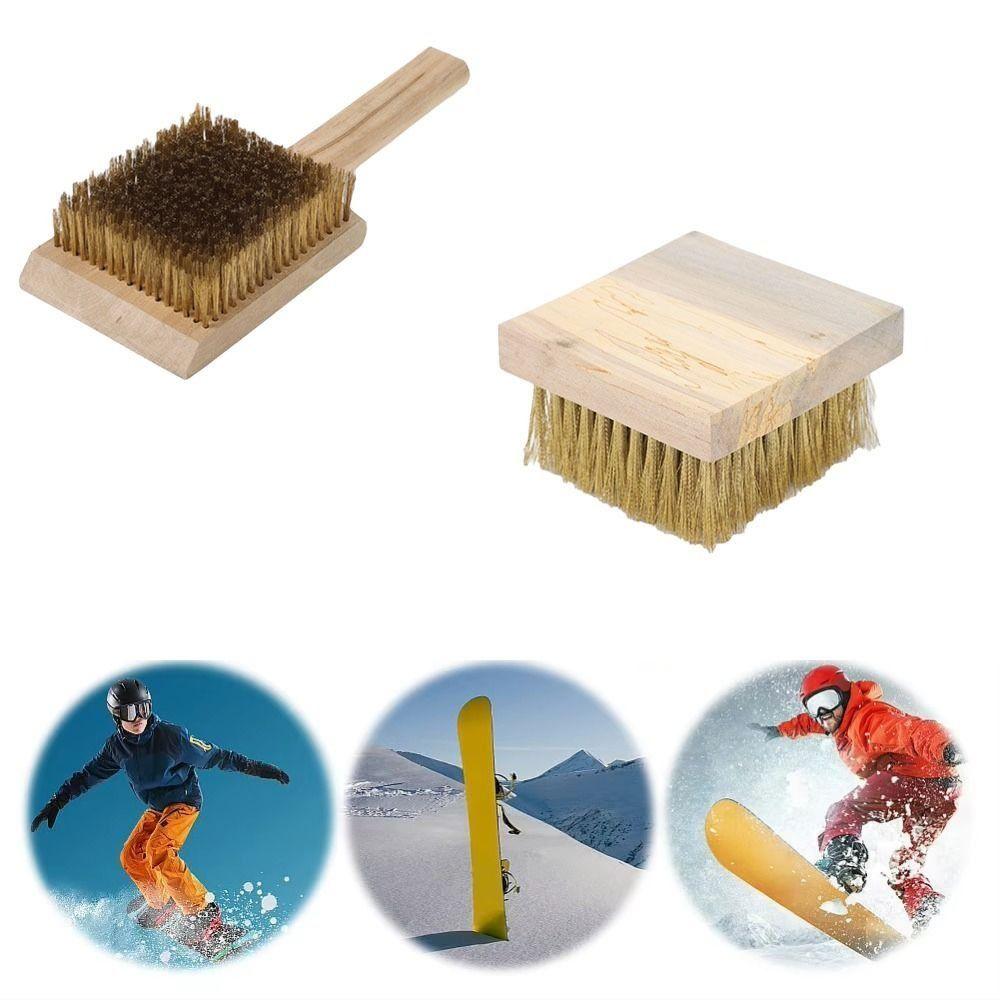 Horsehair Ski Waxing Brush Wooden Handle Brush Snowboard Tool Snowboard Brush Winter Sports