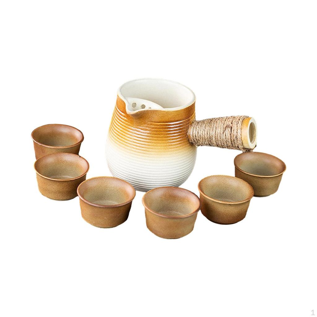 450ml Ceramic Teapot Porcelain Tea Pot Farmhouse Infuser with Side Handle for Kitchen Household