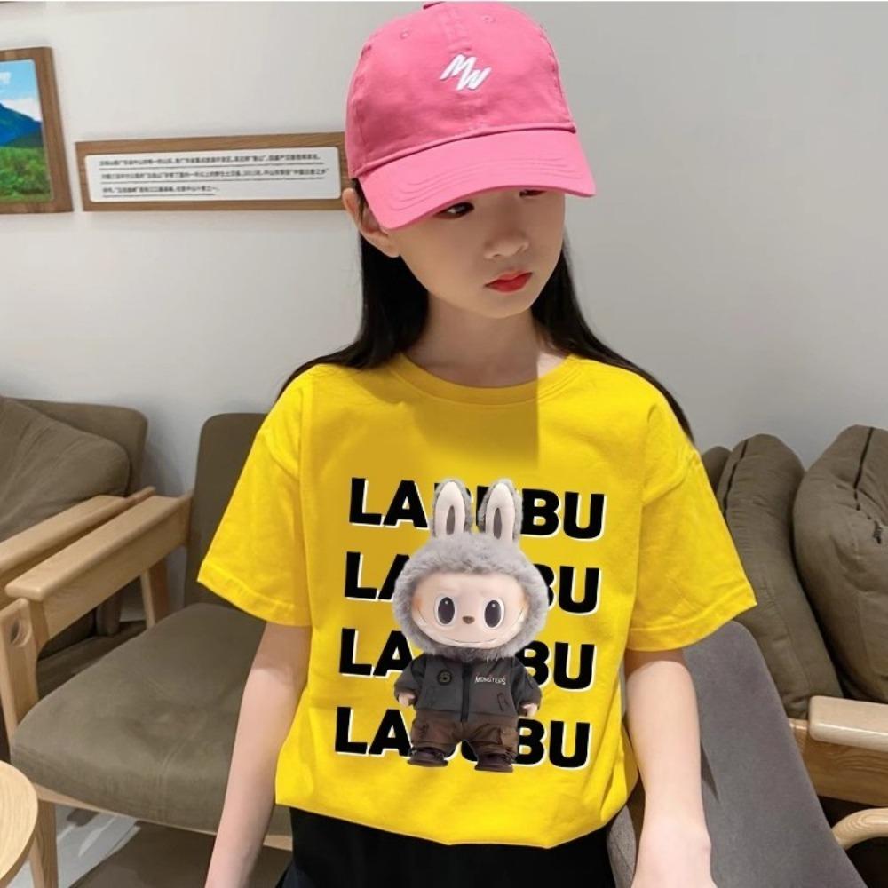 Children's T-shirt, neutral cartoon printed shirt, oversized short sleeved T-shirt