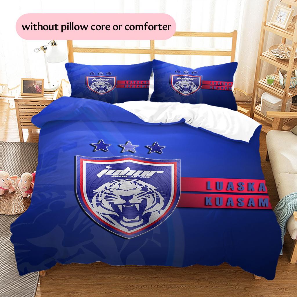 Fotbalový klub Vzor Povlečení Přikrývka Sada Domácí Dekorace Dárek (1 * povlak na peřinu + 2 * povlak na polštář bez jádra)