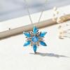 Snowflake Pendant Necklace - Imitation Opal Fashion Accessory for Christmas Parties
