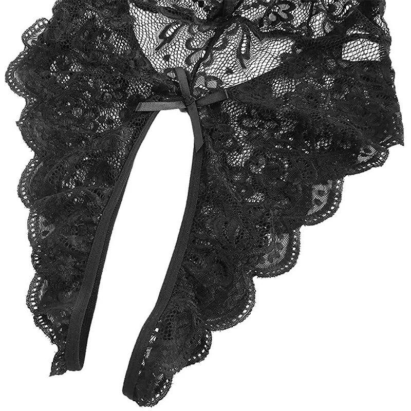 Transparent Lingerie For Women Super  Erotic Underwear Sex Pajamas Crotchless Pornographic Lace Teddies Bodysuit Sexy Outfit