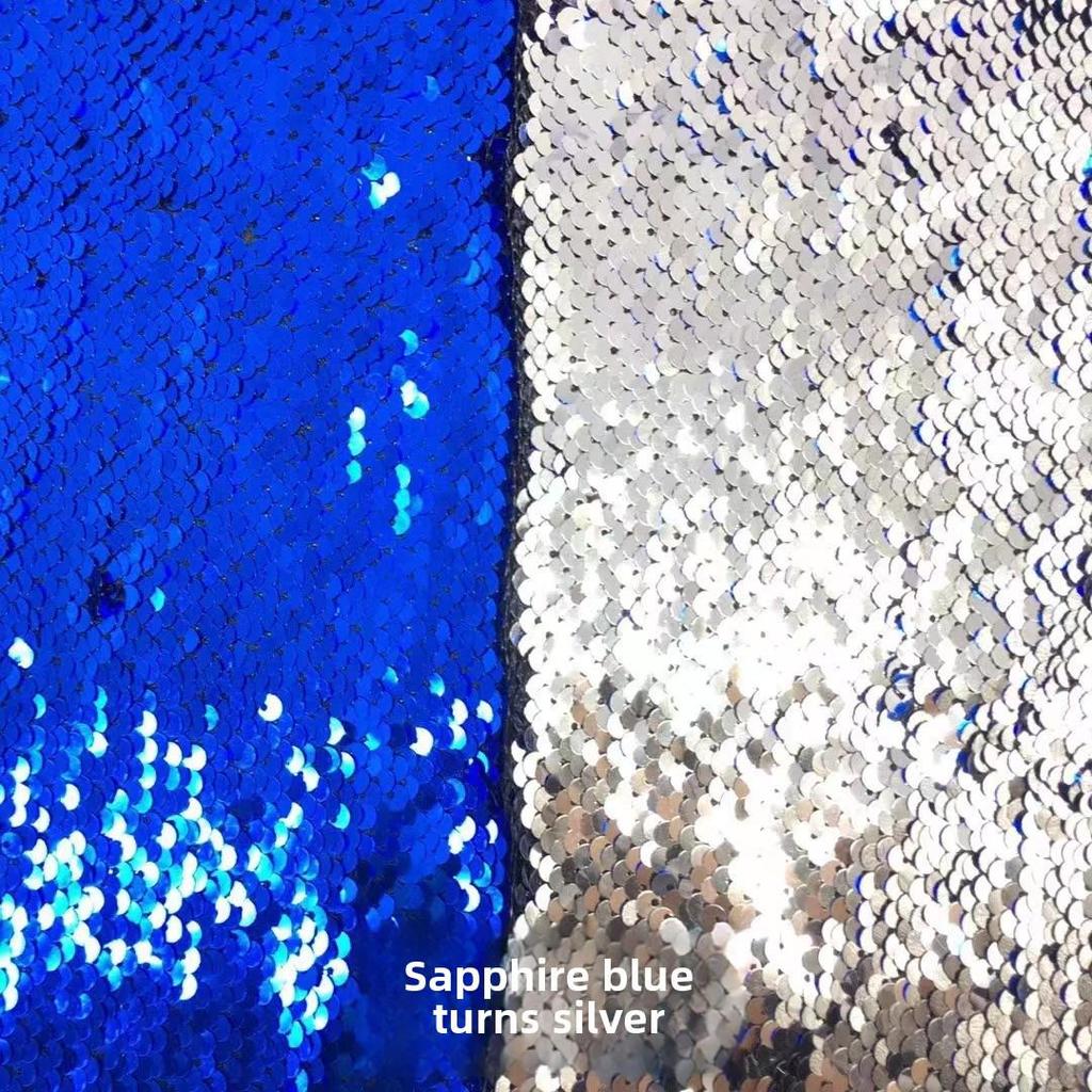 50-Color Double-Sided 5mm Sequin Fabric for Clothing, Luggage, and Wall Decoration