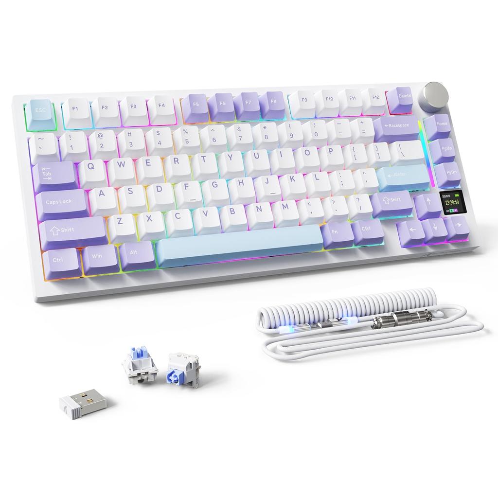 MAMBASNAKE x ATTACK SHARK X820ULTRA Custom Mechanical Keyboard Free Illuminated Hot Interchangeable RGB LED LCD Quiet Large High High Value for Shark