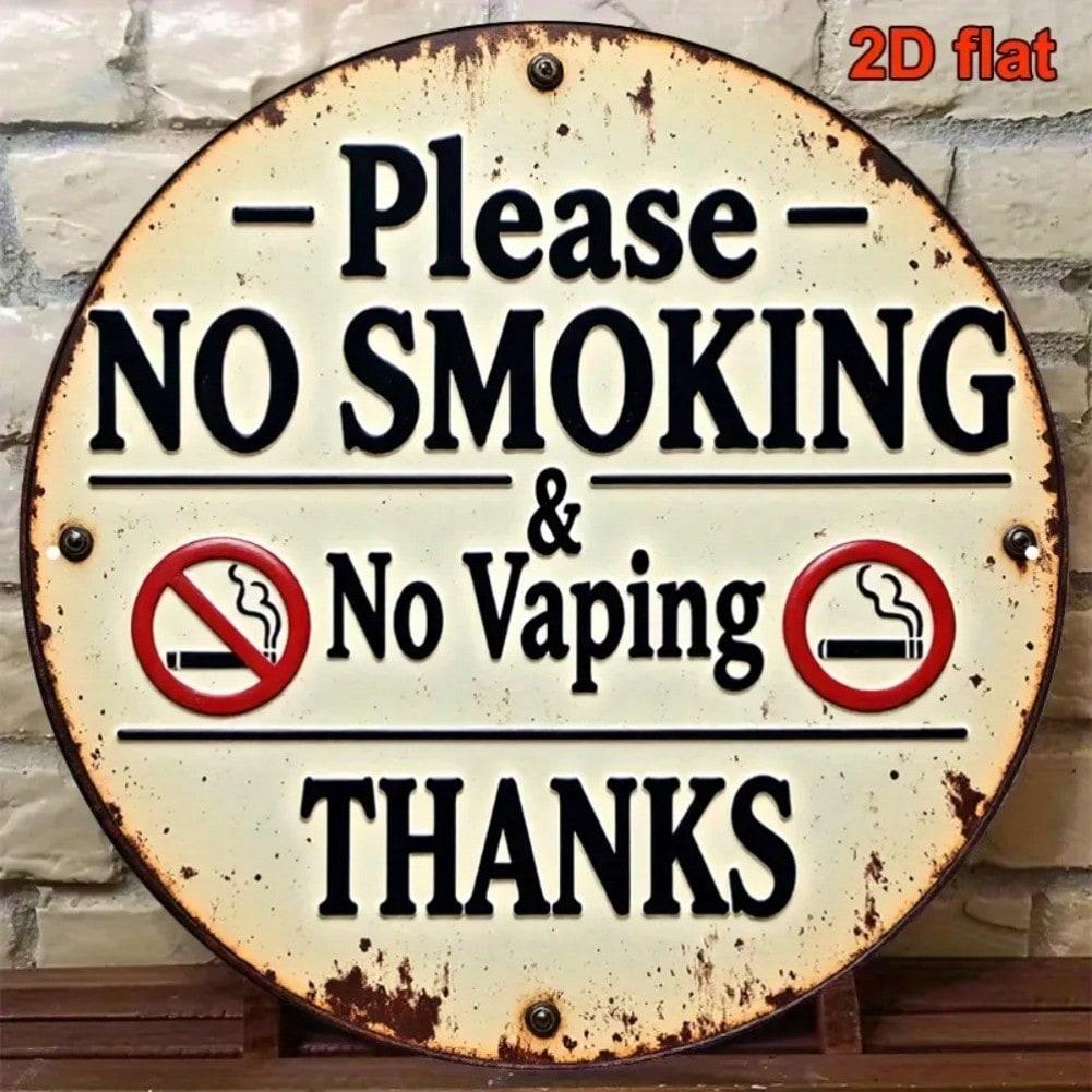 Курение и вейпинг запрещены Ретро Металлическая настенная табличка 20x20