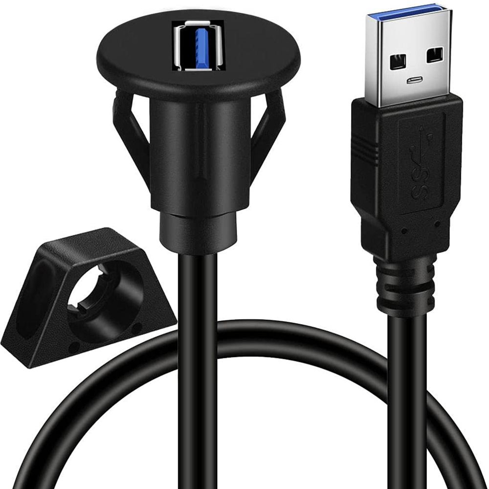 3ft 1m Extension Cord Waterproof Truck Panel Flush Mount Cable USB 3.0 Car Dashboard