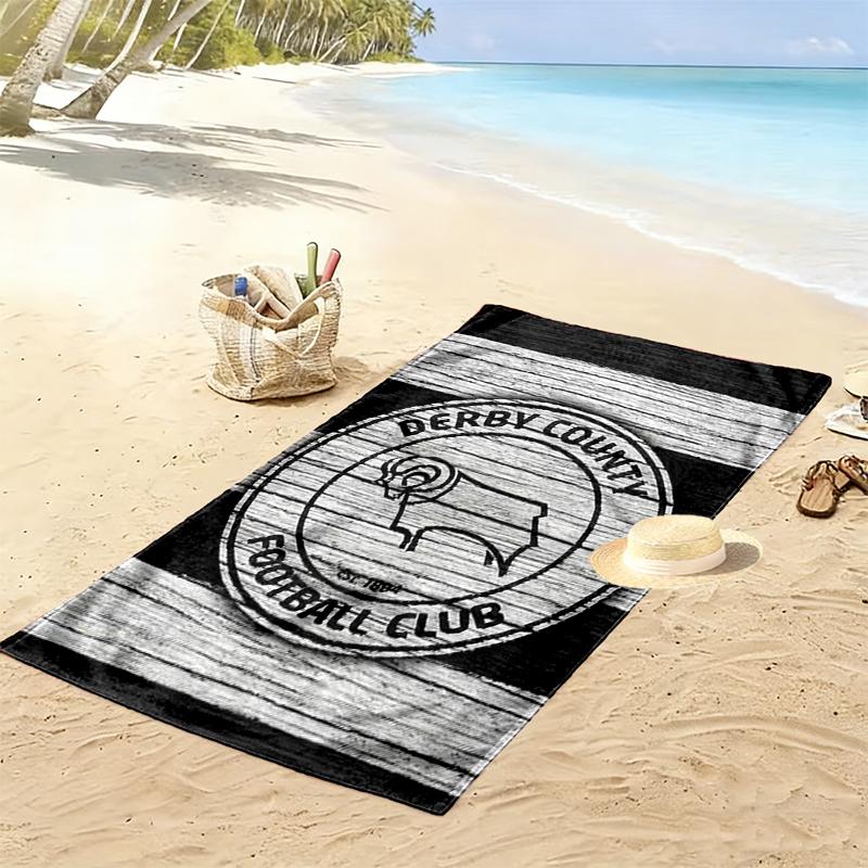 Derby County Football Club Print Beach Towel, Large Soft Quick Dry Towel for Beach Camping Swimming