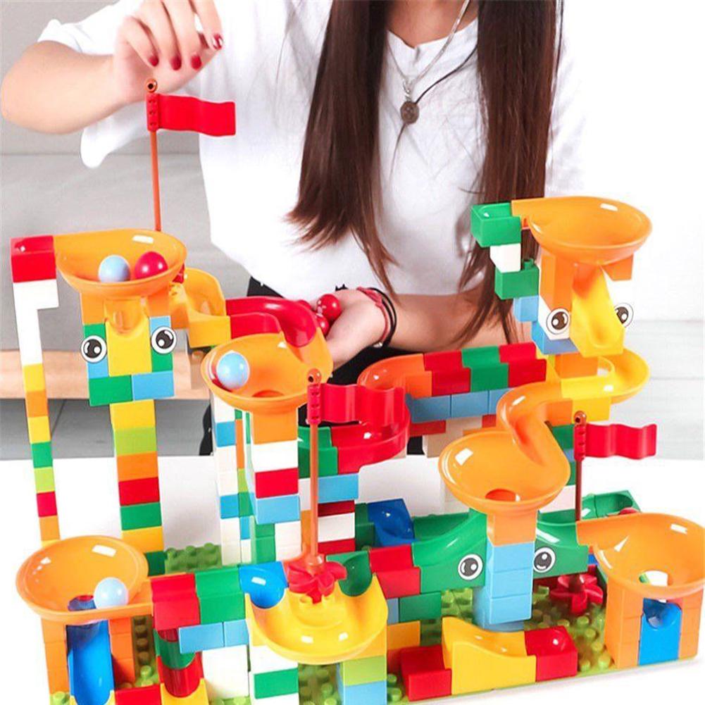 43//74PCS Big Size Track Building Block Toy Duplo Block Funnel