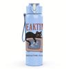 1PC Breaktime Cat Coffee Graphic 750ml Color Plastic Sports Water Bottle Leakproof Flip Straw Lid For Sports Office Home Use