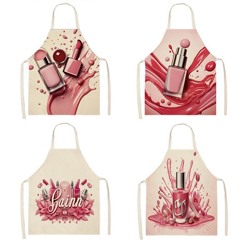 Nail Polish Printing Beauty Women Apron Household Nail Technician Manicurists Art Supplies Pinafore Home Salon Cosmetology Smock