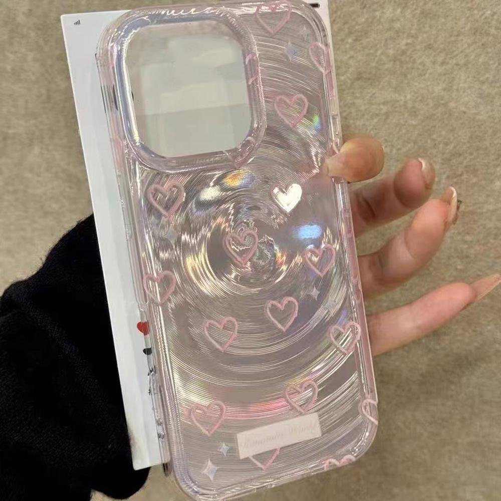 Capa de Celular Brilhante Iridescente para iPhone 11 13 14 15 16 17 Pro 17 13 14 15 Pro Max Alta Qualidade Estilo Floral Fantasia Capa de Proteção Total