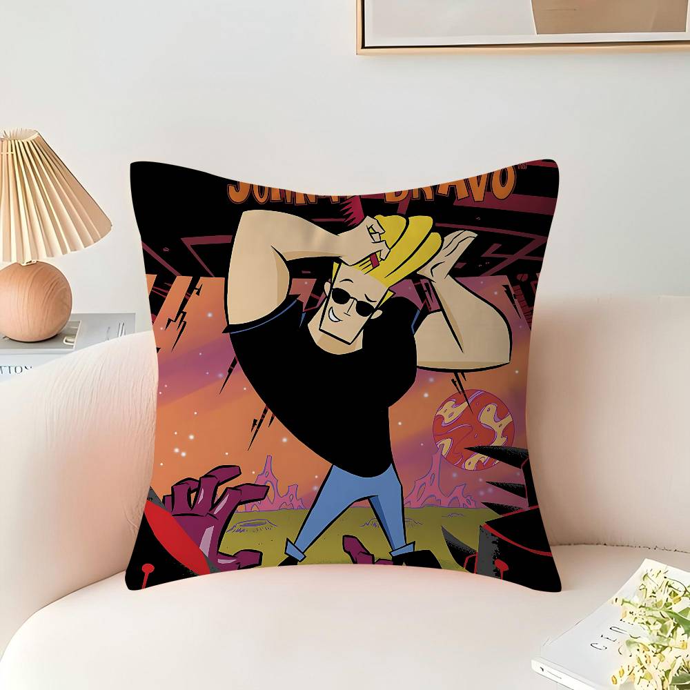 Cartoon J-Johnny Bravo Pillow Cover Sofa Cushion Cover Home Room Decoration Children Gift