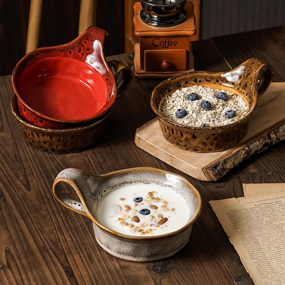 Tazza da Caffè Grande Capacità in Ceramica Stile Boemo Tazza per Avena Tazze per Colazione Latte con Manico Grande 500ML Stile Giapponese Articoli da Tavola
