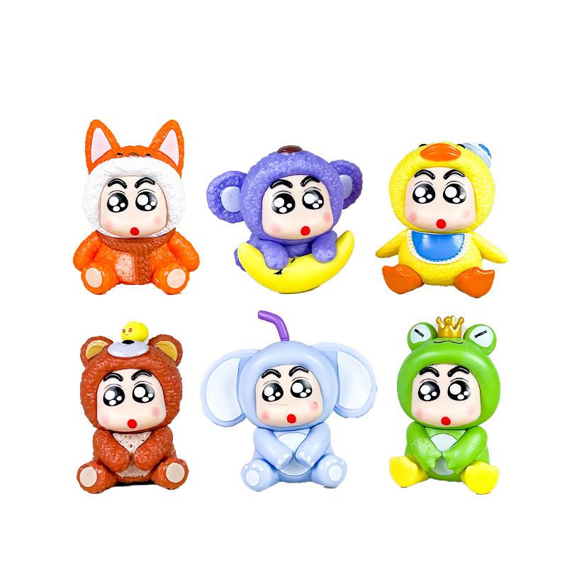 

Shinchan Pvc Crayon Model Ornament With Little Frog And Fox Design For Gift