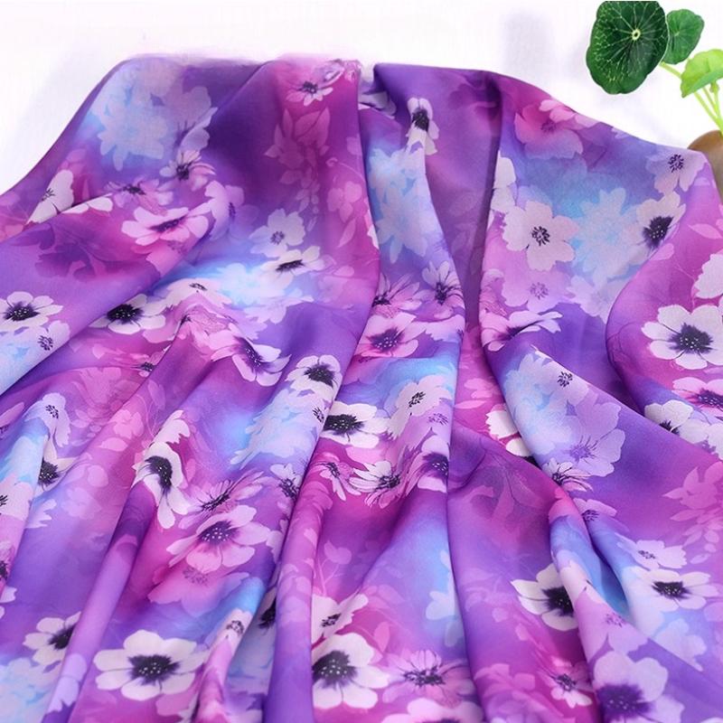 100x150cm 30D Printed Chiffon Ink Chinese Style Fabric Transparent for Sewing Skirt Gauze Scarf Clothing Fabric