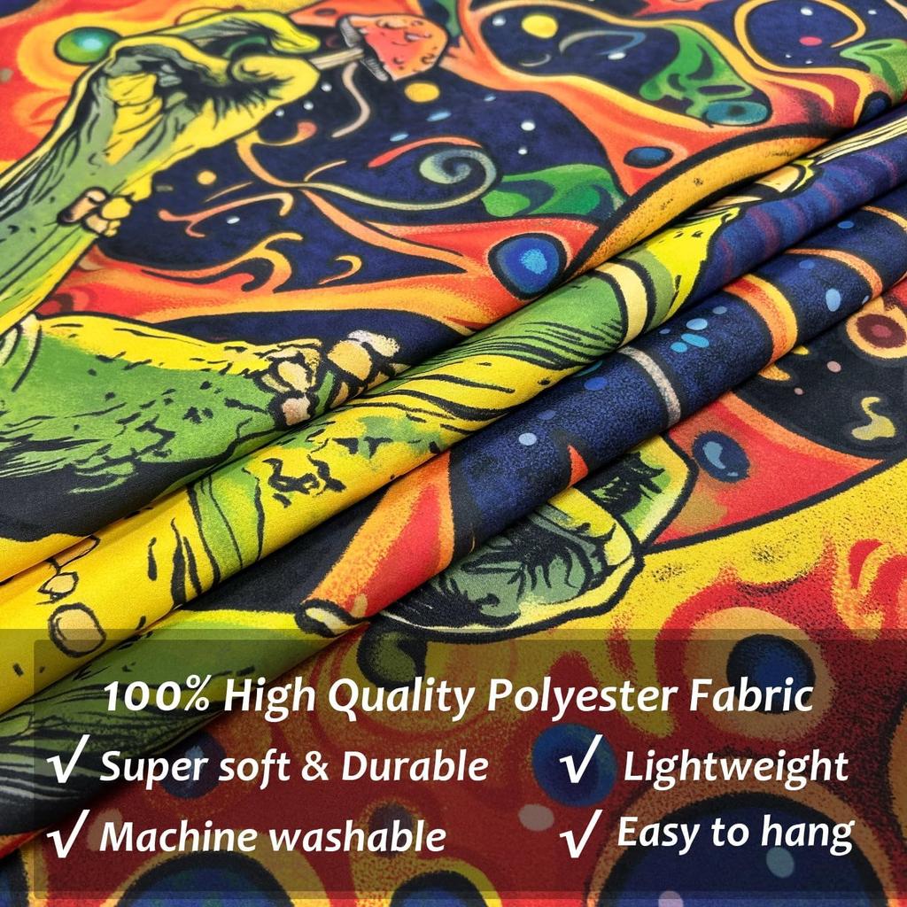 ARTCREATOR Funny Vintage Frog Mushroom Tapestry, Whimsical Mushroom Decor Hippie Wall Tapestries for Living Room Bedroom (29" X 37")