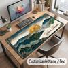 Mountain Landscape Theme Customized Mouse Pad Personalized Print Name Text Desk Mat For Home Office Table Decor