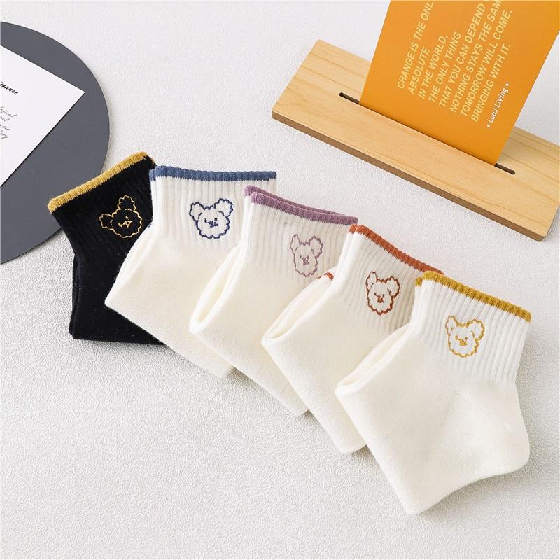 Womens Ankle Socks Bear Fun Novelty Pattern Soft Cotton Socks Low Cut Athletic Casual Cute Socks