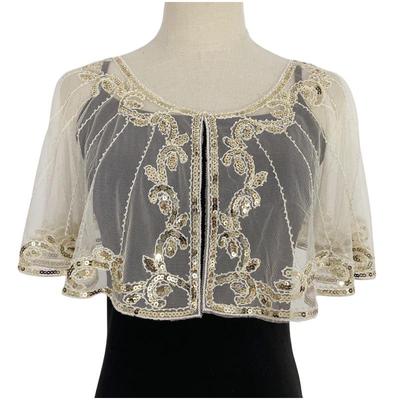 Șal Elegant de Seară din Dantelă cu Paiete - Acoperire Elegantă pentru Petreceri și Dans pentru Femei
