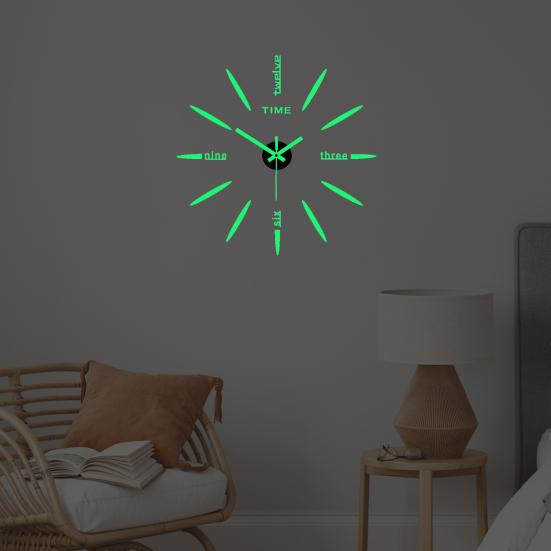 Wanduhr leuchtet im Dunkeln, selbstklebend, verstellbar, DIY, leuchtende Wand, Acryl, Uhr, Aufkleber, Heimdekoration