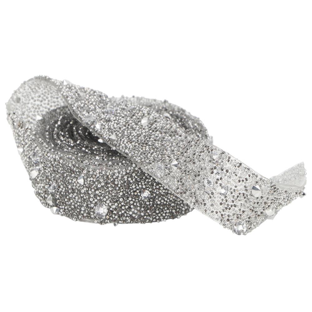1PCS Delicate Shiny Sequin Beaded Trim 0.59inch Rhinestone Beaded Ribbon For DIY Crafts