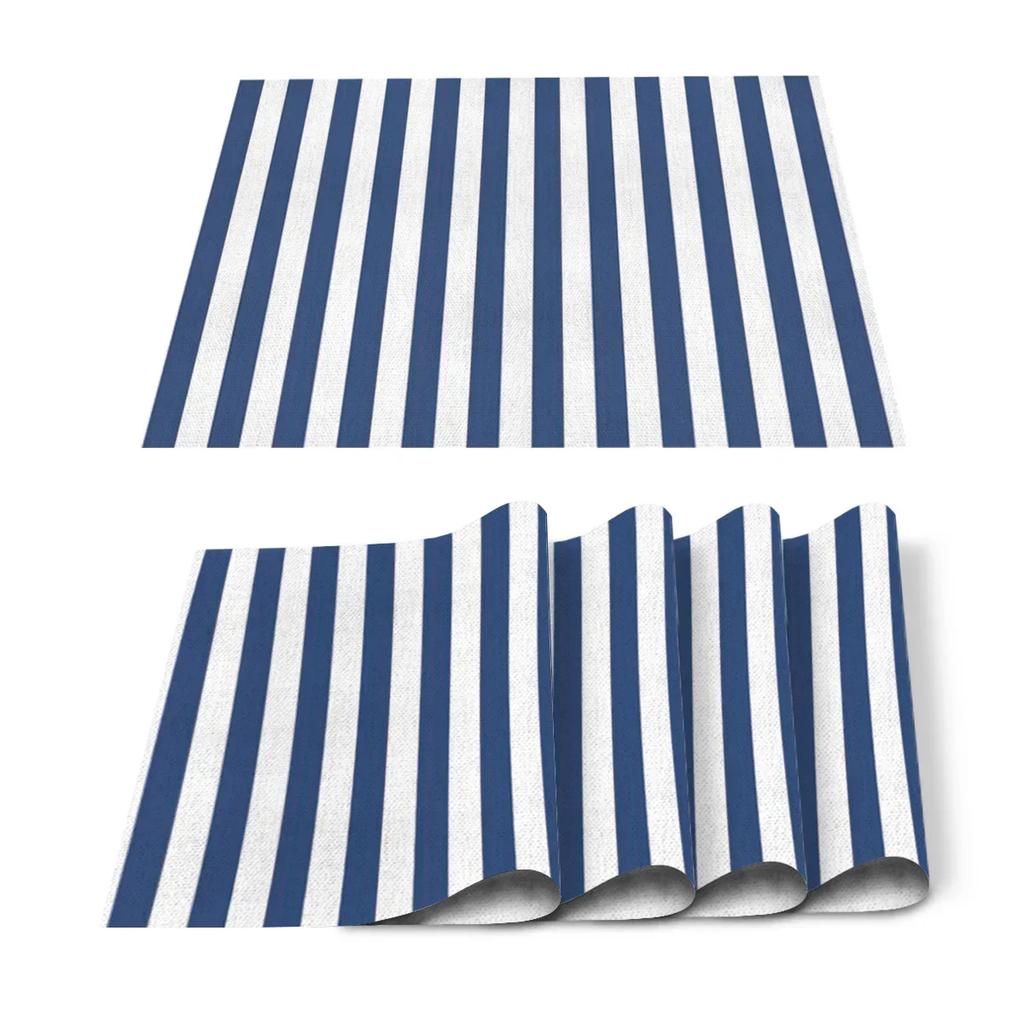 1PC Black White Stripes Pattern Table Mat Kitchen Decoration Placemat   For Wedding Dining Accessories