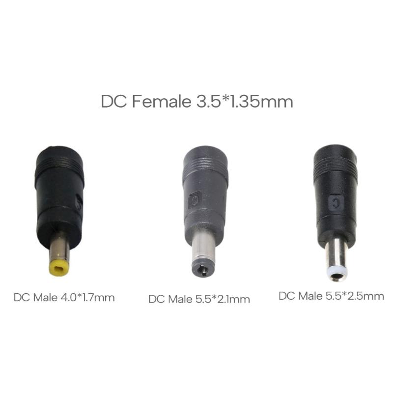Universal DC3.5x1.35mm Female to DC4.0x1.7mm/5.5x2.1mm/DC5.5x2.5mm Male Adapter for Laptop, Camera Plug Converter
