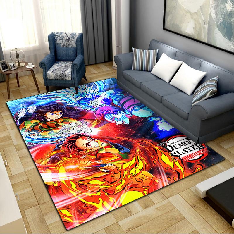 Demon Slayer Carpet Rug for Living Room Bedroom Home Sofa Decoration,Kids play Non-slip Floor Mat