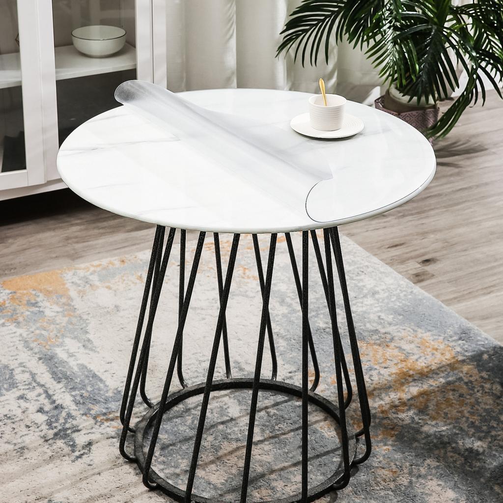 Yousheng Transparente Esstischmatte, verdickter sichtbarer runder Tischschutz, öldicht, rutschfest, hitzebeständig, wasserdichte Tischunterlage für Couchtisch