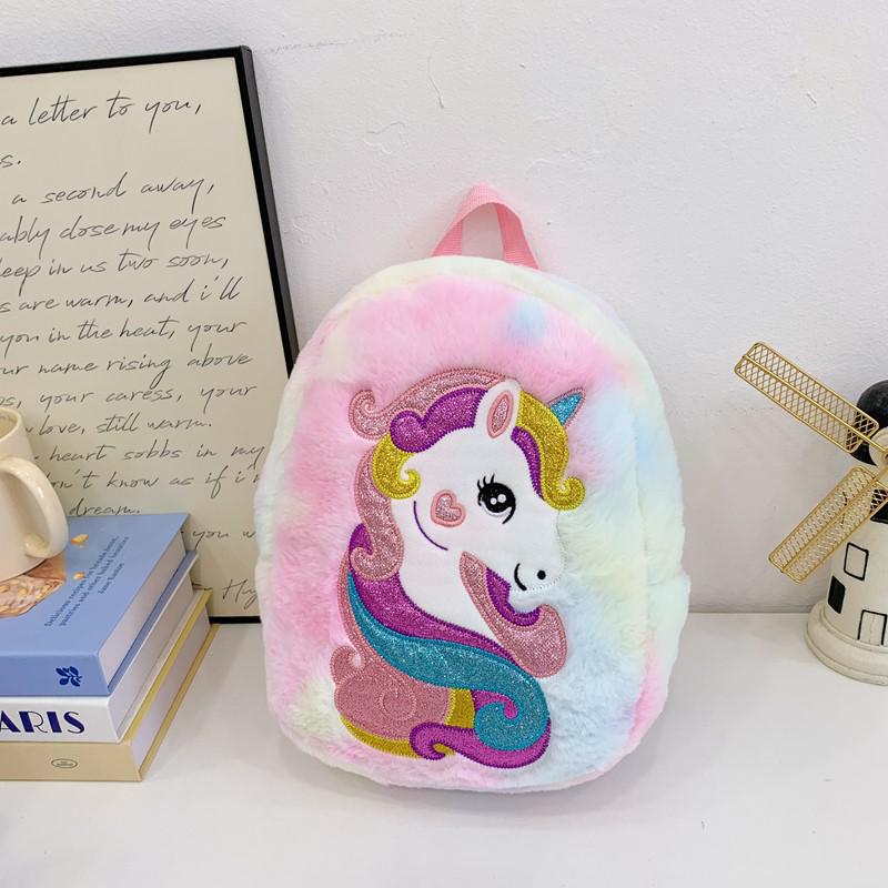 Плюшевый рюкзак-единорог для девочек: Милый мультяшный рюкзак для малышей