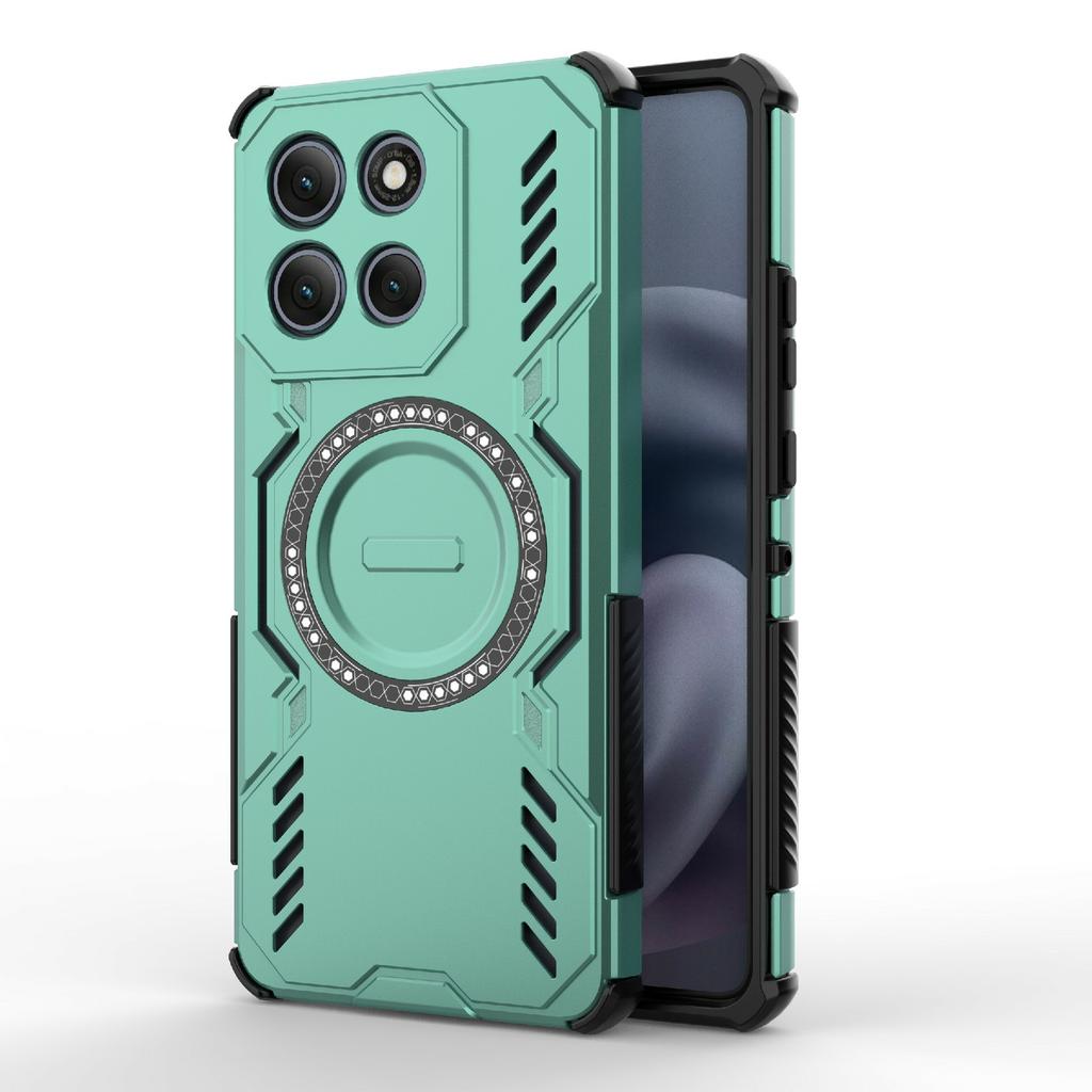 For Motorola Moto G86 Power 5G Magnetic Case Butterfly Armor Hollow Heat Dissipation PC+TPU Phone Cover