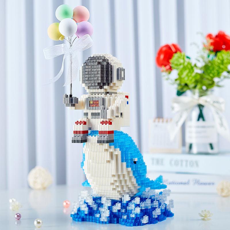 Astronaut Baustein Lit Space Mondsatellit Diamantbaustein Bauspielzeug Geeignet für Kinder
