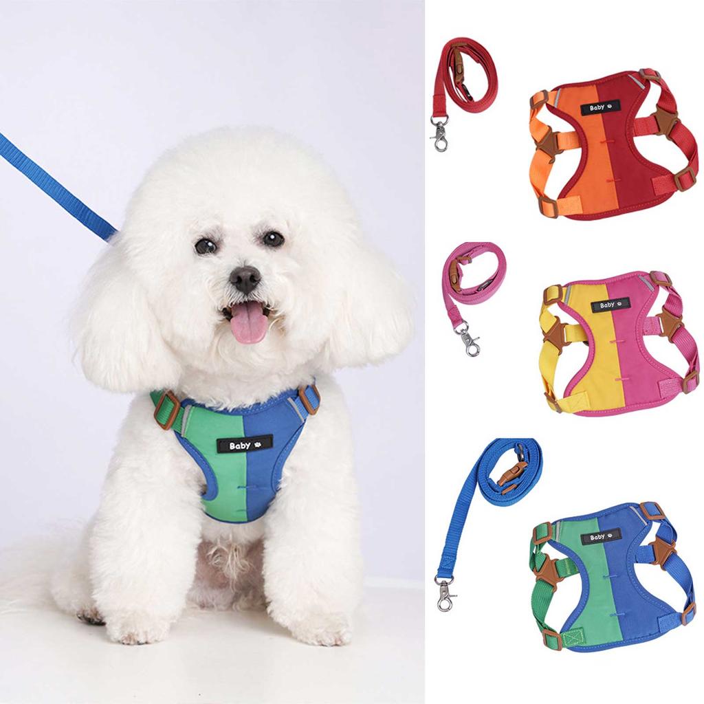 Pet Dog Leash Set Small Medium Dog Vest Breathable Puppy Chest Strap French Chihuahua Pet