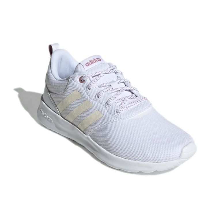 Adidas Neo Qt Racer 2.0 Fabric Comfortable Non-Slip Wear-Resistant Low-Top Casual Shoes Women Sneaker White GX5673