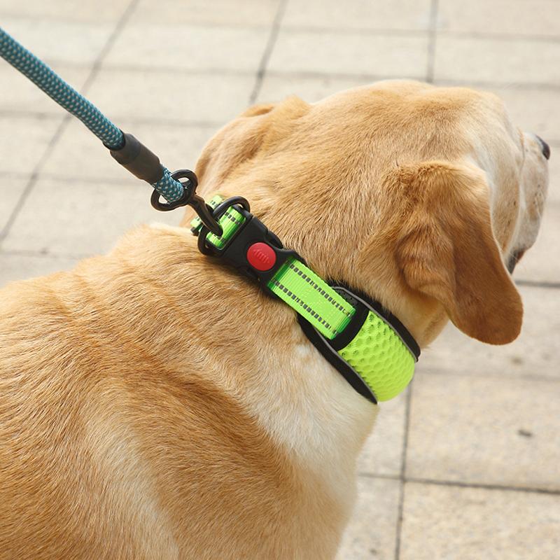 Reflektierendes Hundehalsband Nachtsicherheit Wabennetz Atmungsaktives Nylon Haustierhalsband Verstellbares Hundehalsband Für Große Kleine Haustiere