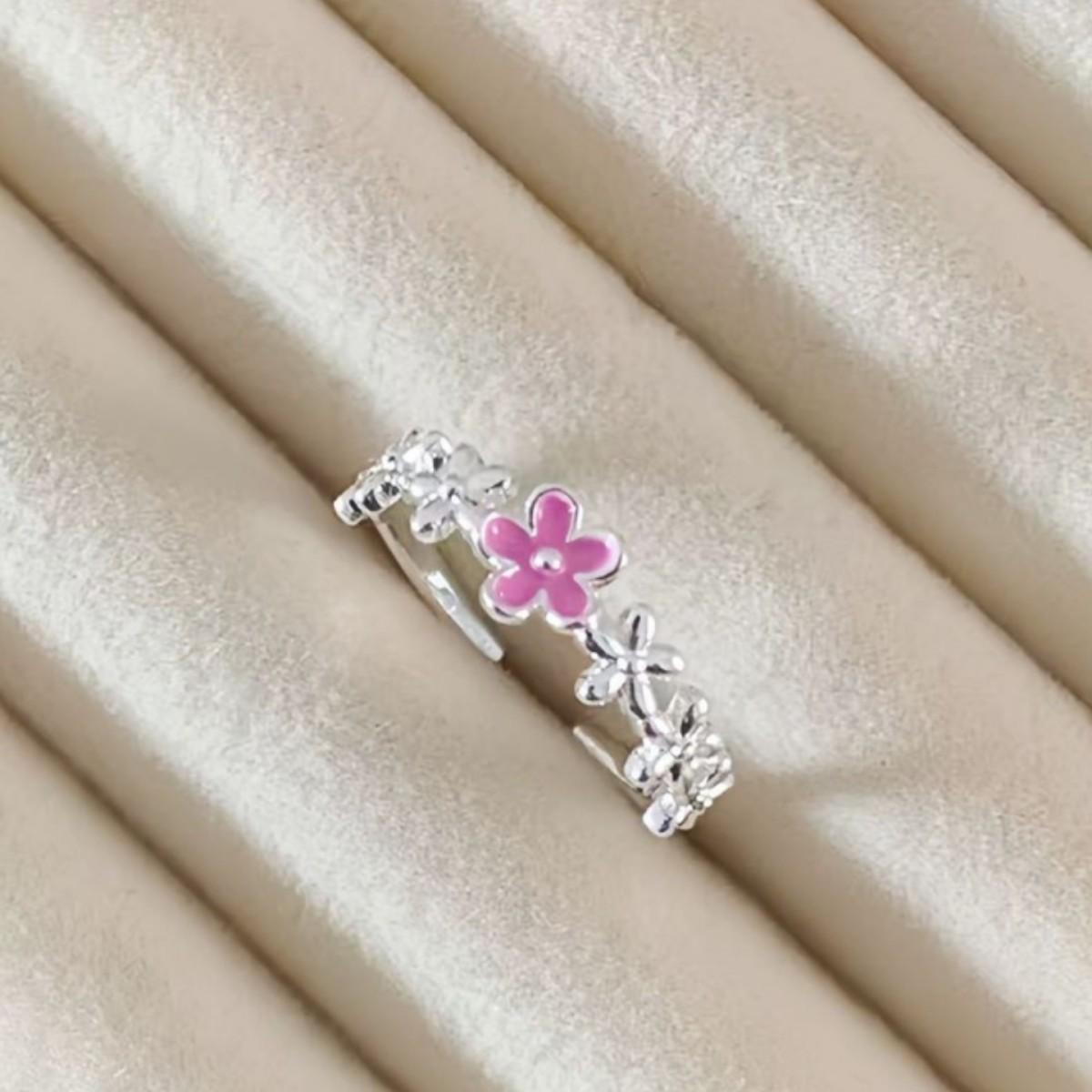 Peach Blossom Women s High-End Luxury Fashion Statement Ring платиновый