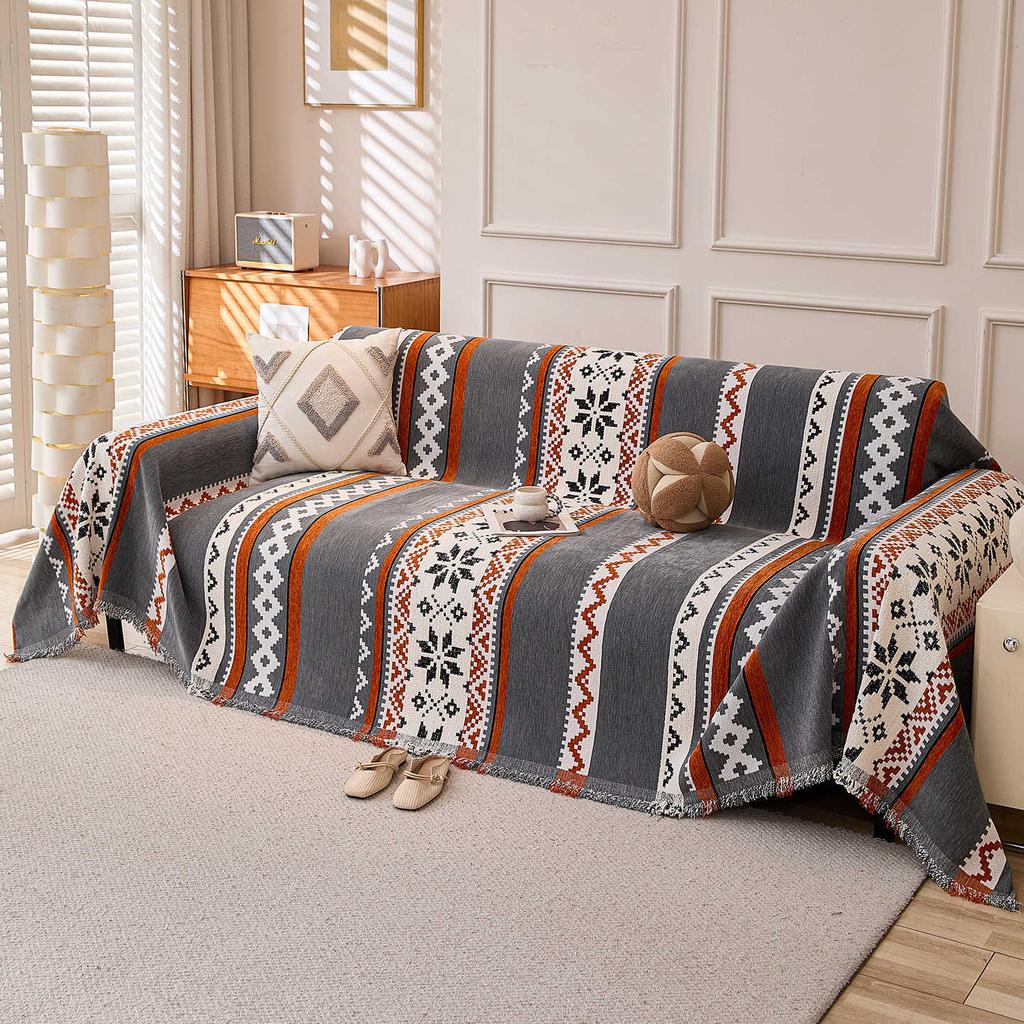 Bohemian Style Thick Chenille Sofa Cover Throw Blanket All Season Universal Couch Protector Bedspread