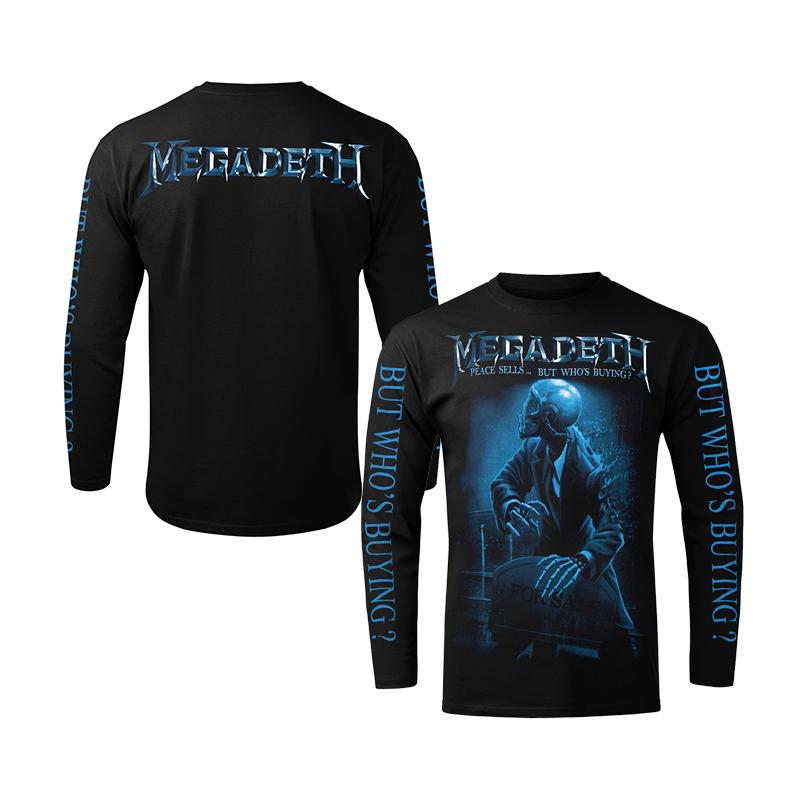 Тяжелый Металл Гиганты Критикуют Металл Megadeth Панк Рок Американская Футболка с Длинным Рукавом Осень Мужская Мода Топ XL