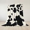 Timeless Black & White Cow Print Flannel Blanket Warm Soft Halloween Christmas Couch Warm Cozy Decorative Decor for All Season