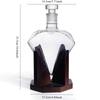 1000ml Whisky Decanter γυάλινο διαμαντένιο μπουκάλι κρασιού με Ξύλινη θήκη αεροστεγές πώμα Κατάλληλο για όλα τα είδη αλκοόλ Δώρο