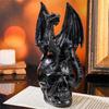 Metal-Look Dragon Skull Statue for Shelf and Desk Display, 17cm Figure for Fantasy Homes and Party Table Styling