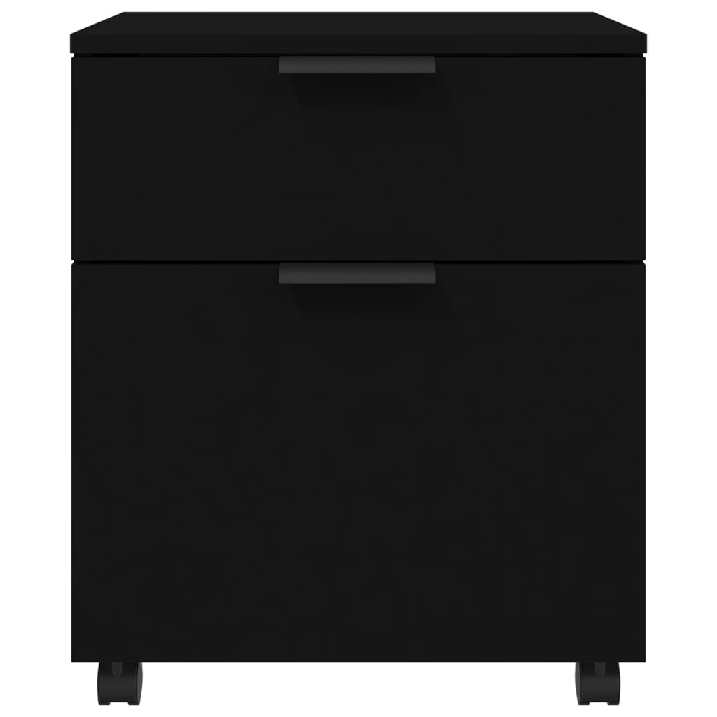 Mobiler Aktenschrank Mit Rollen Und Schubladen, Geeignet Für Flur, Wohnzimmer Und Arbeitszimmer, Schwarz 45x38x54 Cm