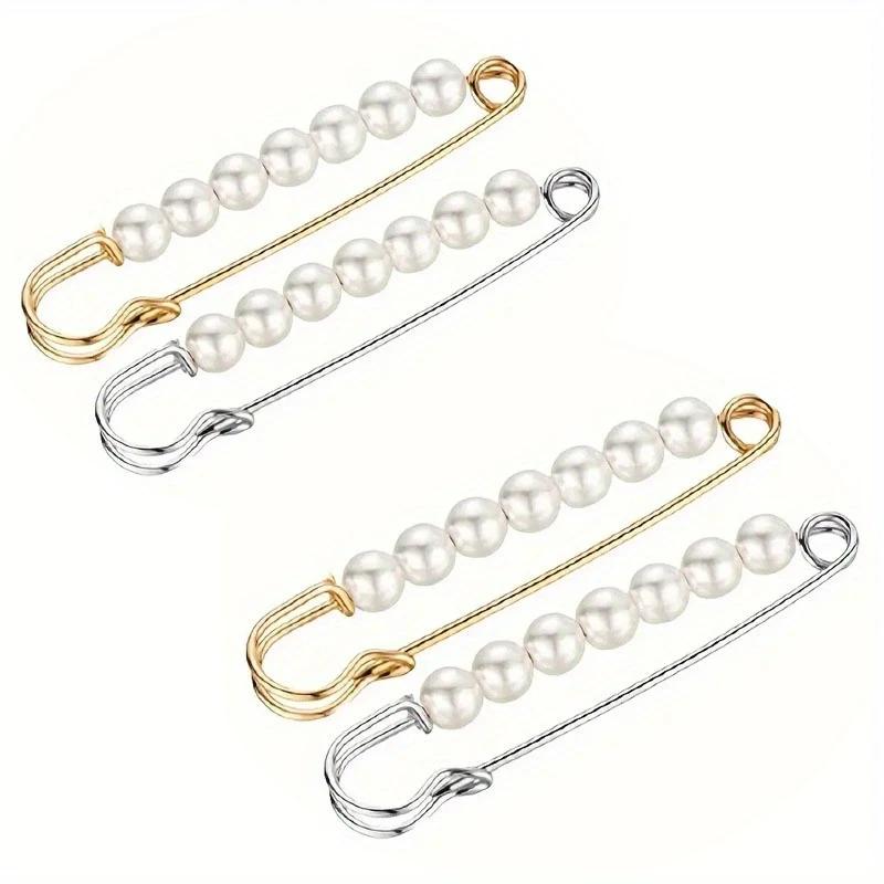 2pcs Brooch Anti-exposure Waistband Fixing Buckle Anti-pearl Safety Pin Multifunction Brooches for Women Waist Buckle