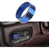 1× Blue Headlights Switch Button Knob Cover for Dodge RAM 2018-2025 Aluminum Alloy Ring Trim Decoration Accessories