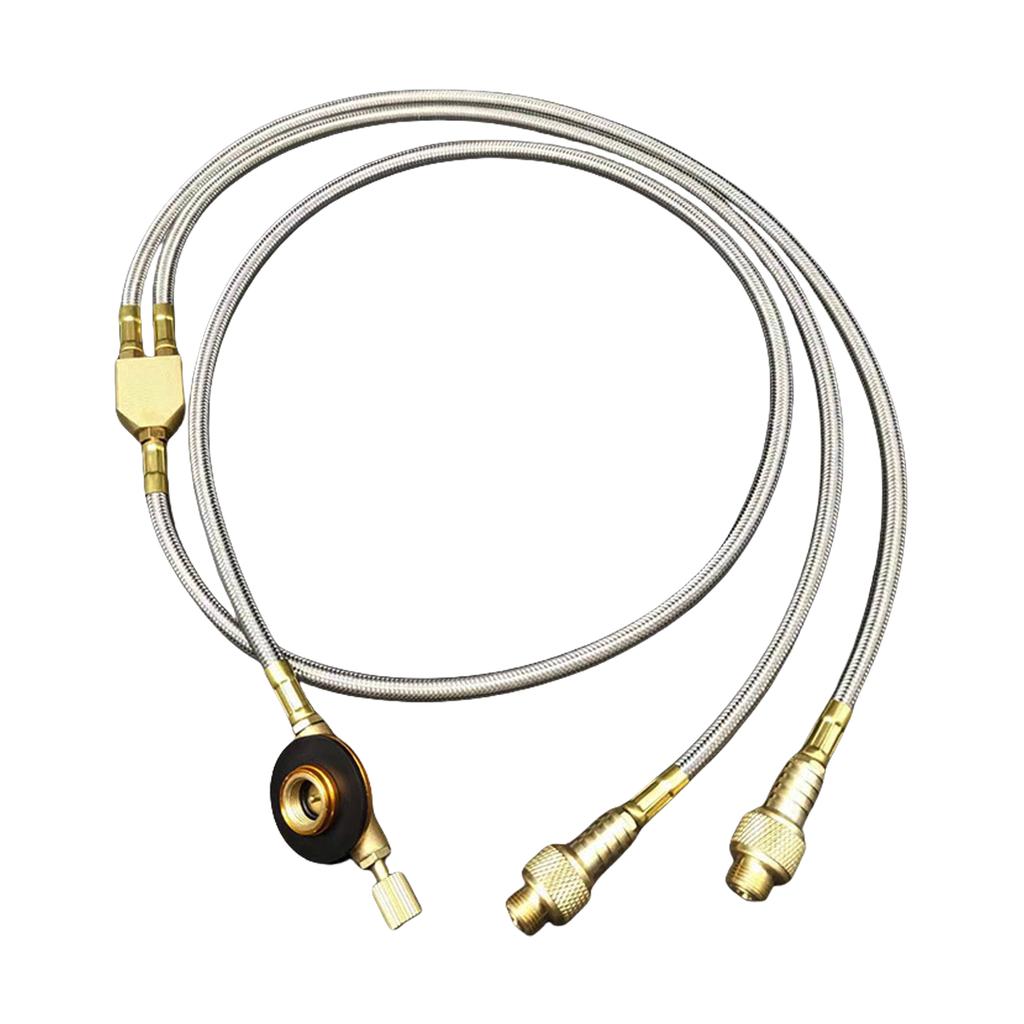 Outdoor Double Connection Tube Gas Valves Durability Gas Converter Stove Adapter for Camping Cooking Efficiency