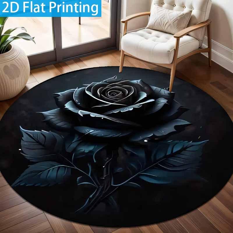 Mystical Starry Crescent Moon Round Rug Retro Golden Celestial Mandala Circular Mat Gothic Aesthetic Decor Floor Mat IndoorDecor