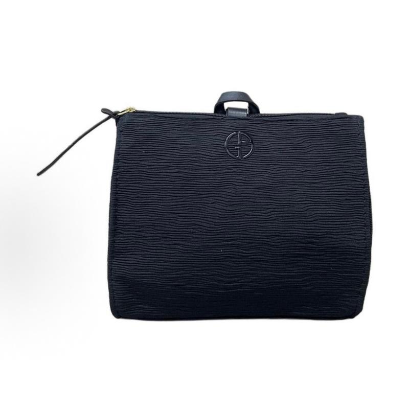 Armani Cosmetic bag/toiletry bag [Customized bag] Black gold era simple fashion atmosphere niche high-end women's trendy retro elegant black gold age