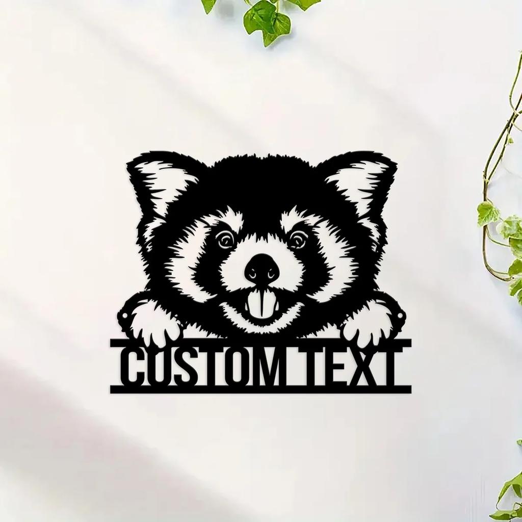 Metal Red Panda Wall Art, Personalized Nursery Name Sign, Kids Room Decor, Birthday Xmas Gift for Child