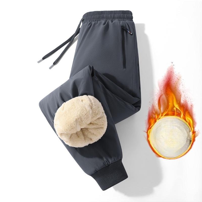 Men's Winter Fleece Pants Sherpa Lined Sweatpants Active Running Jogger Pants with Pockets Warm Drawstring Athletic Joggers Heavyweight Thermal Pants